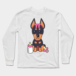 Cute Alsatian is a baby - girl Long Sleeve T-Shirt